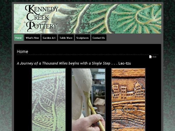 a screenshot of KennedyCreekPottery.com