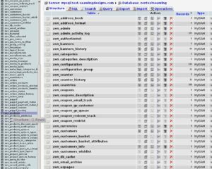 database table menu