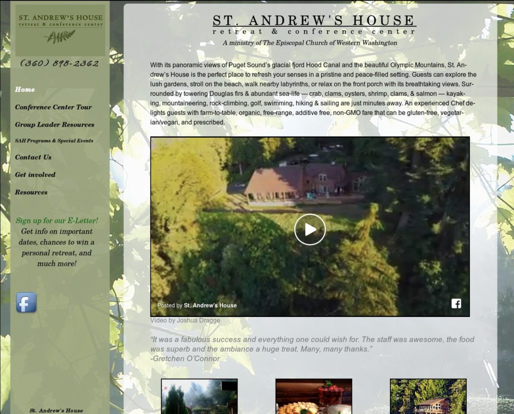 a screen shot of saintandrewshouse.org